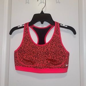 Women’s NIKE Dri-fit Sports Bra Black Hot Pink/Orange Size Small